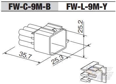 9 Pin RFW 090 Male Sealed Connector - Image 2